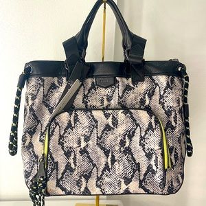 Aimee Kestenberg Sky High Nylon Vanilla Snake Tote